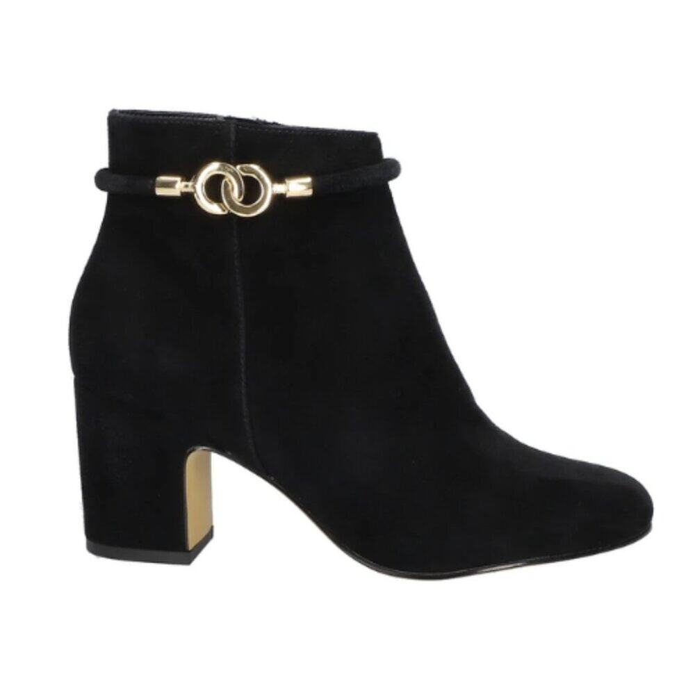 Bella Vita Diaz Booties Black Suede Block Heel - Size 6.5